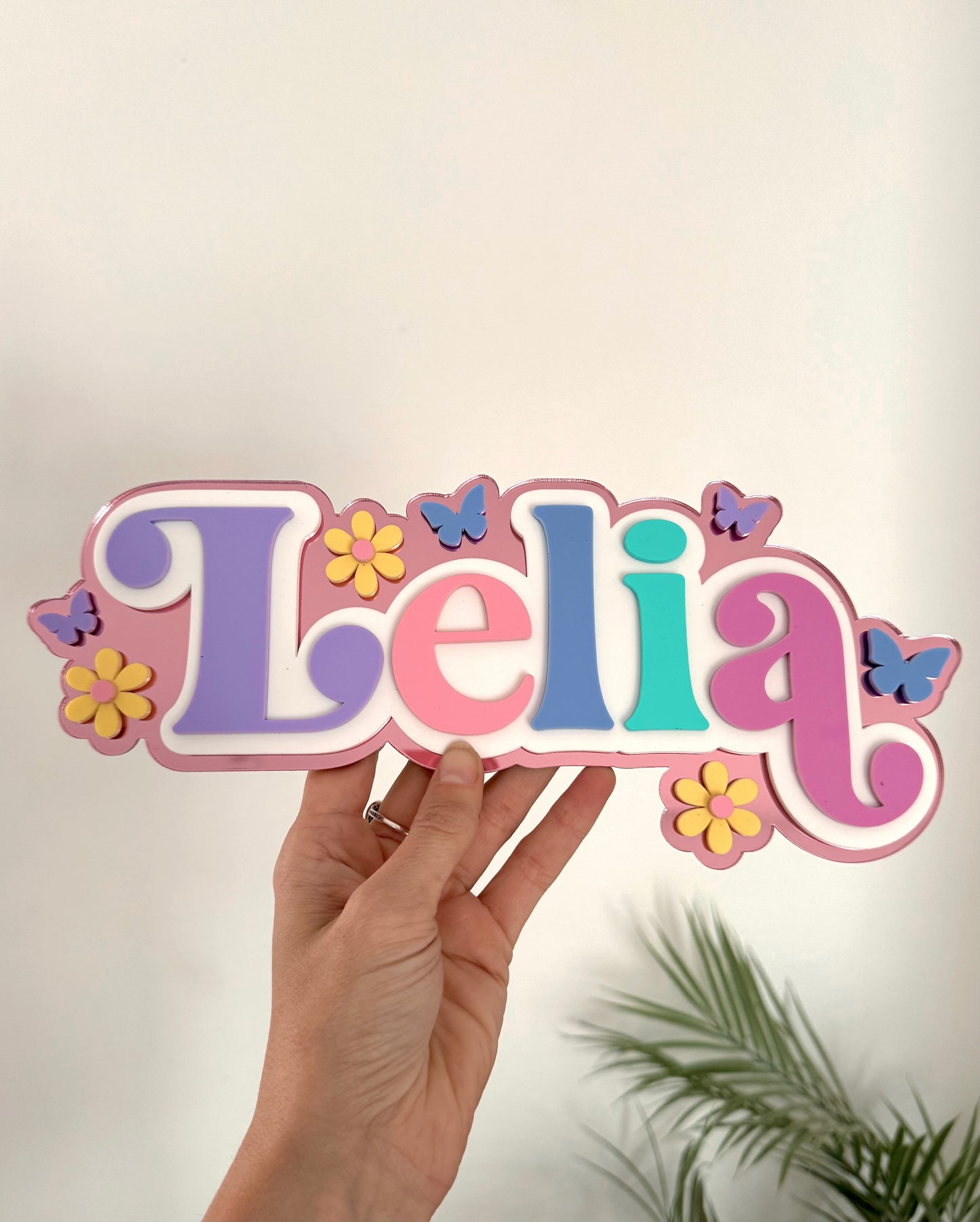 Flower & Butterfly Name Plaque