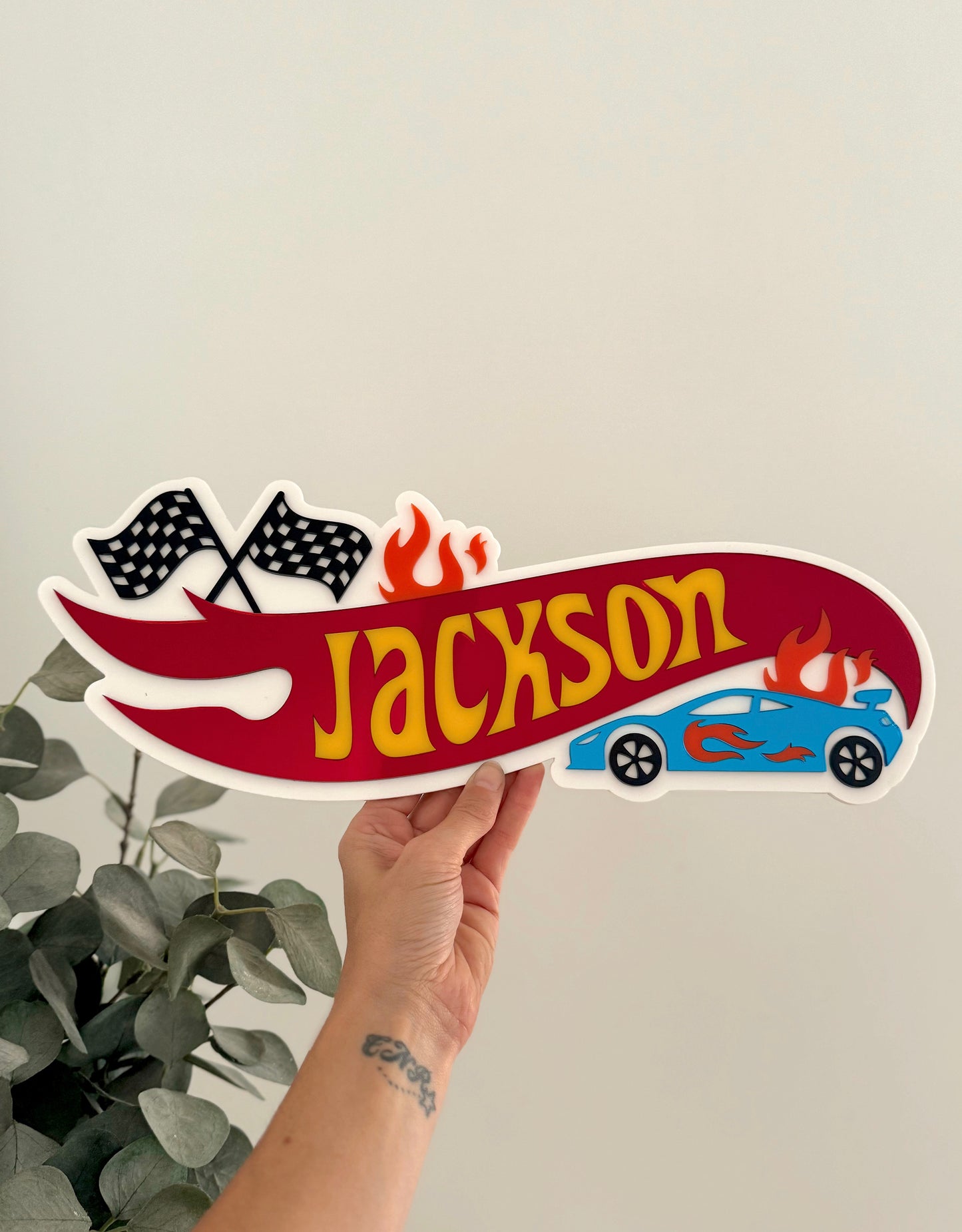 Hot Wheels Name Plaque