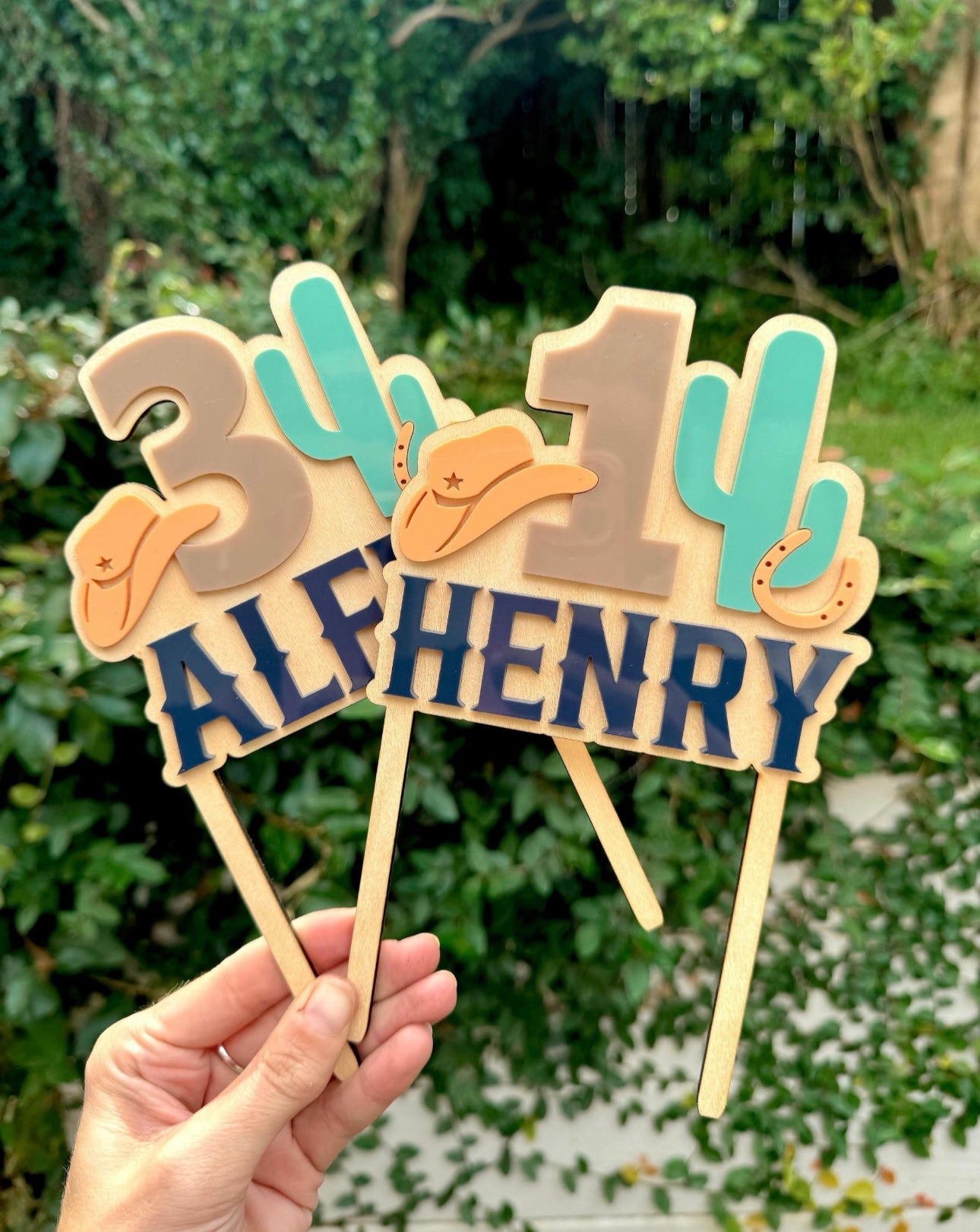 Personalised Cowboy Cake Topper