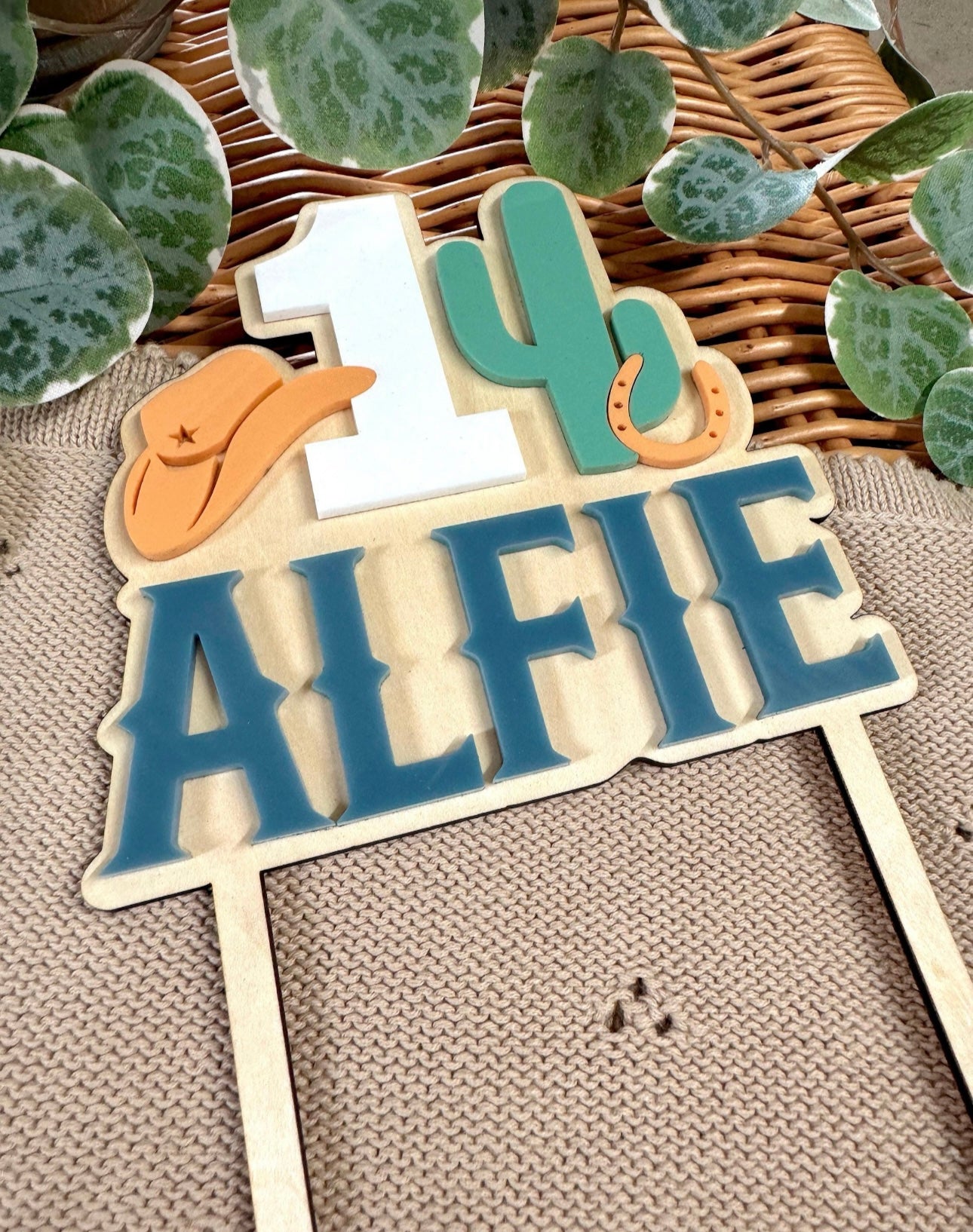 Personalised Cowboy Cake Topper
