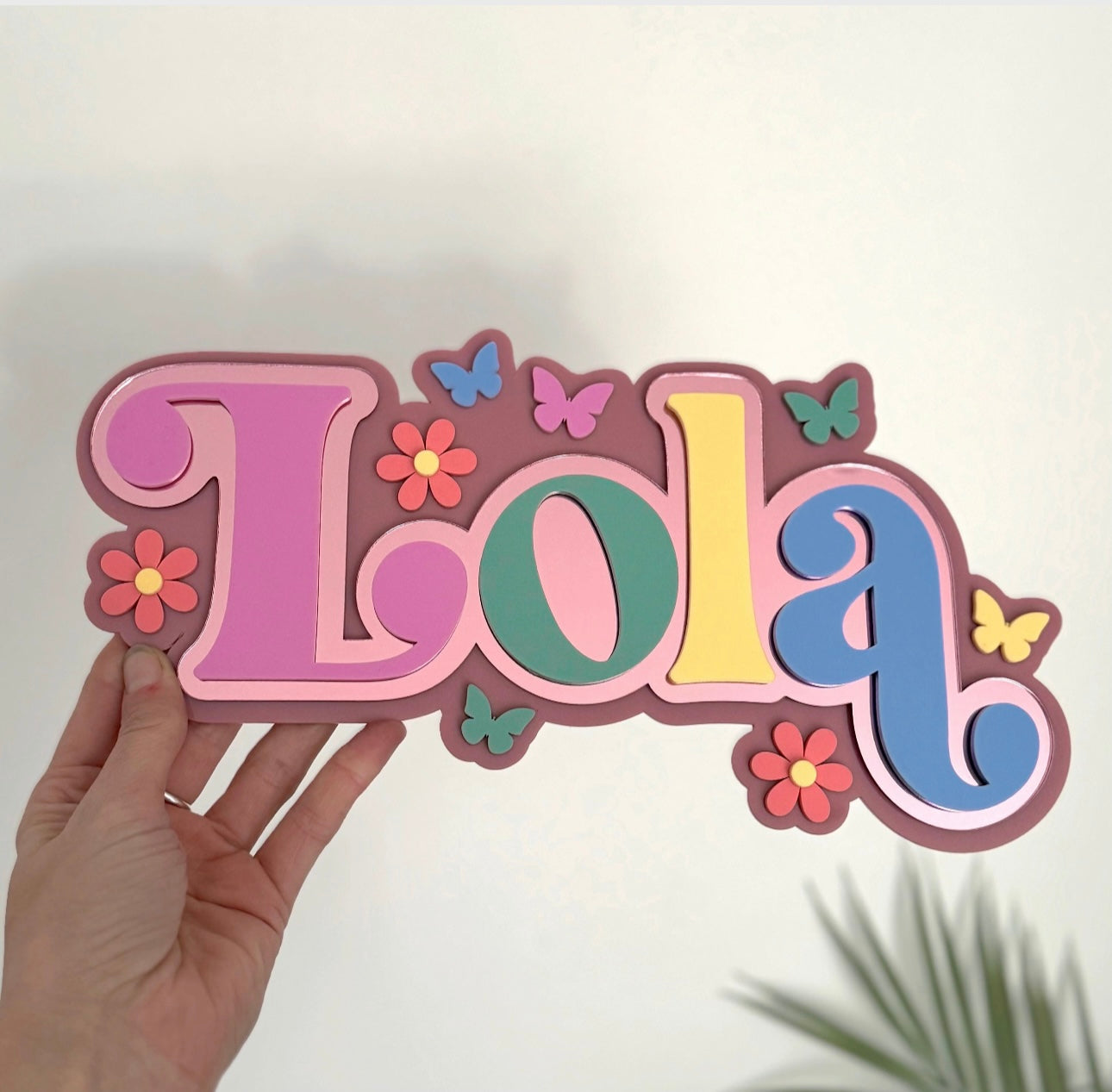Flower & Butterfly Name Plaque