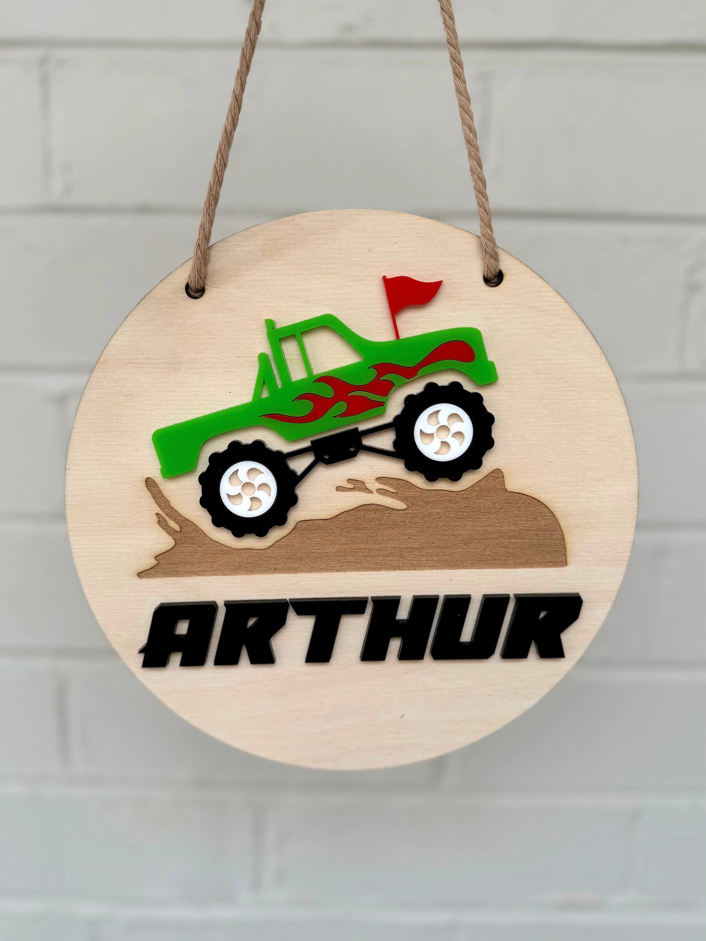 Monster Truck Room Plaque