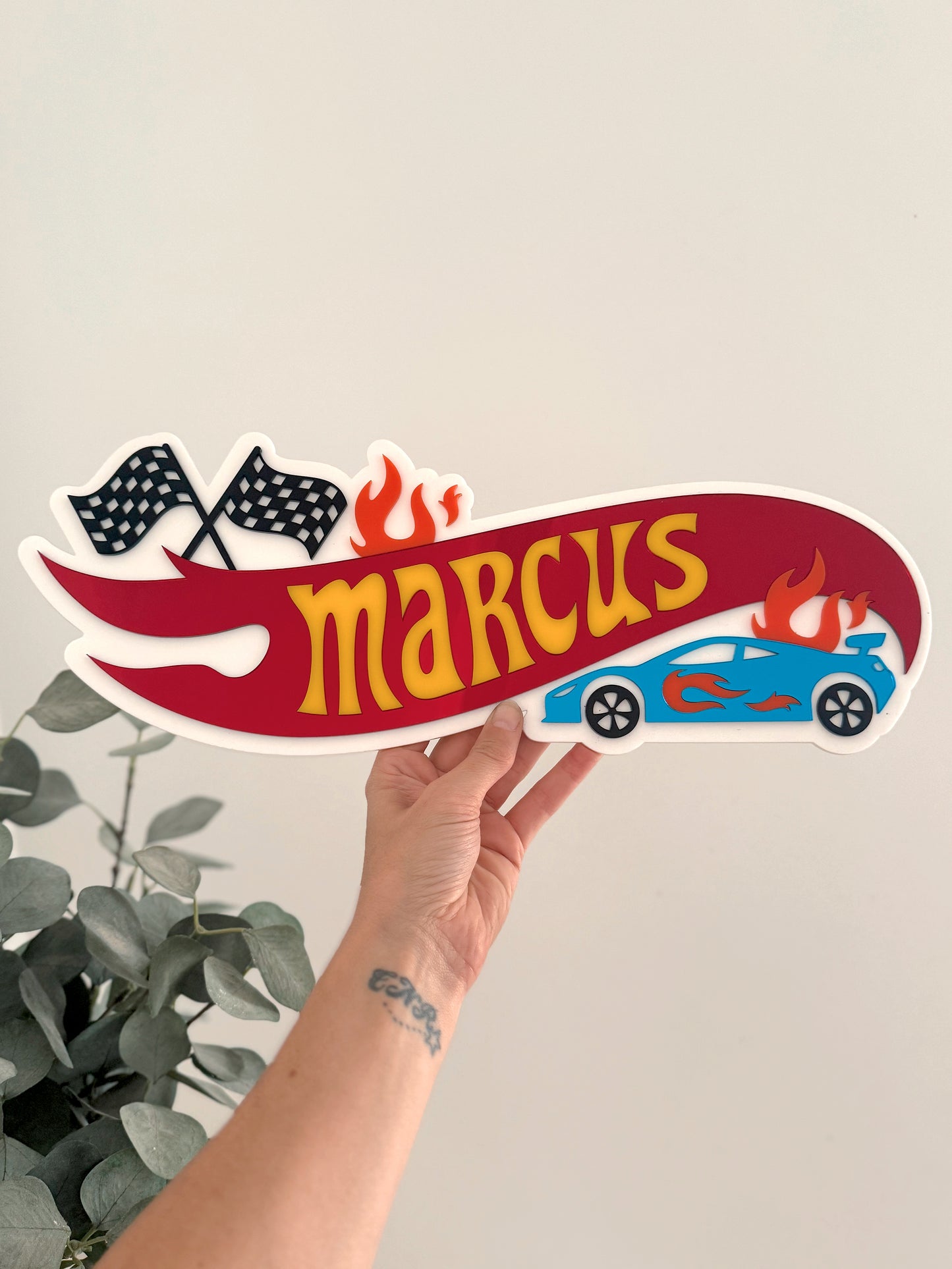 Hot Wheels Name Plaque