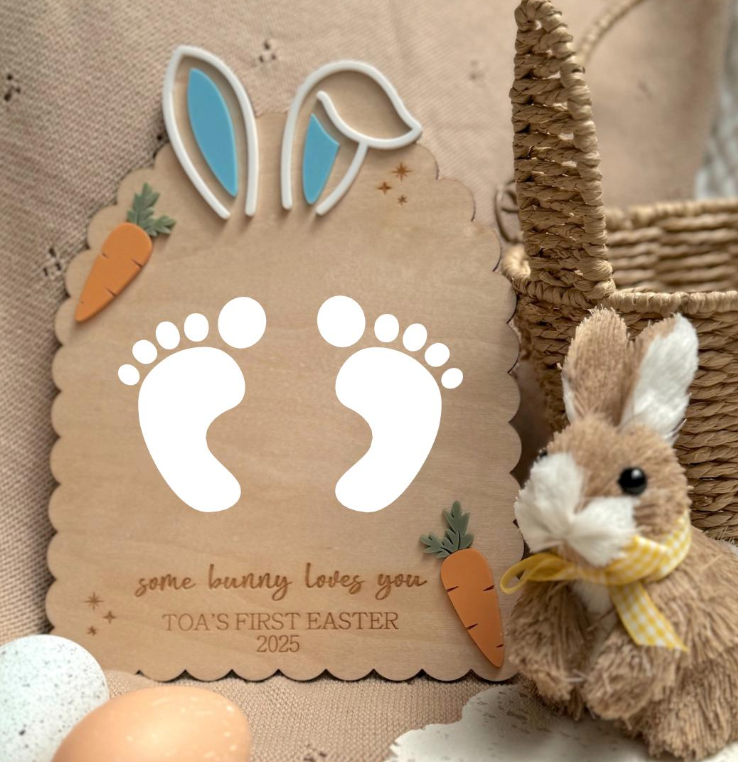 My First Easter Footprint Plaque