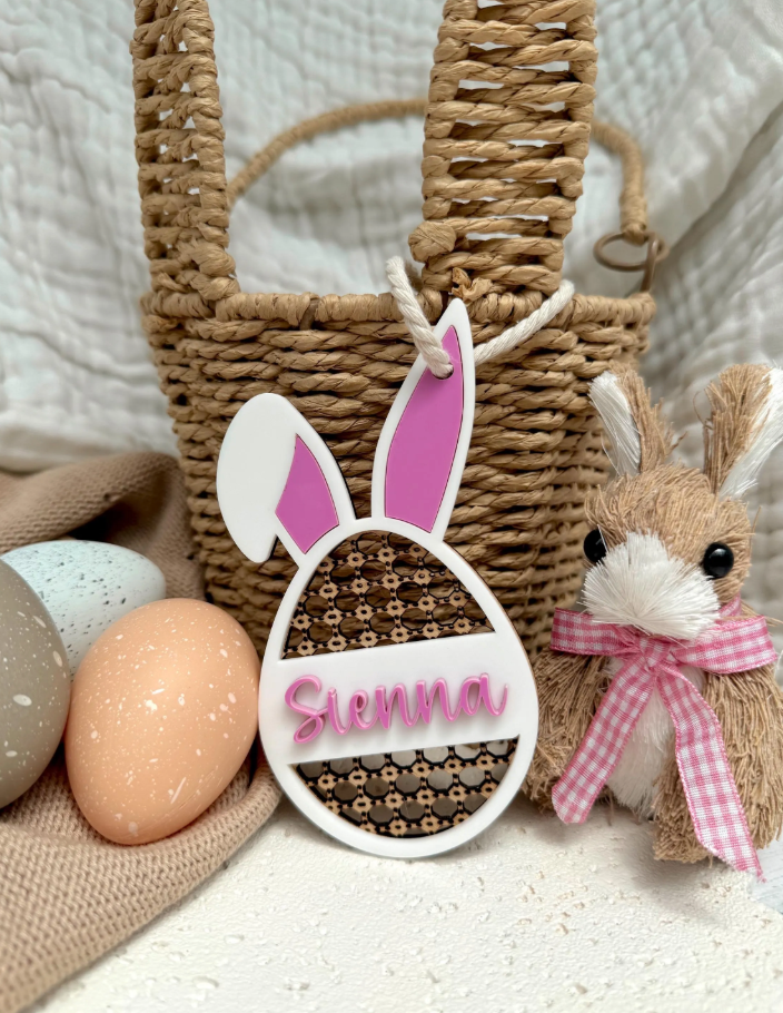 Rattan Easter Basket Tag