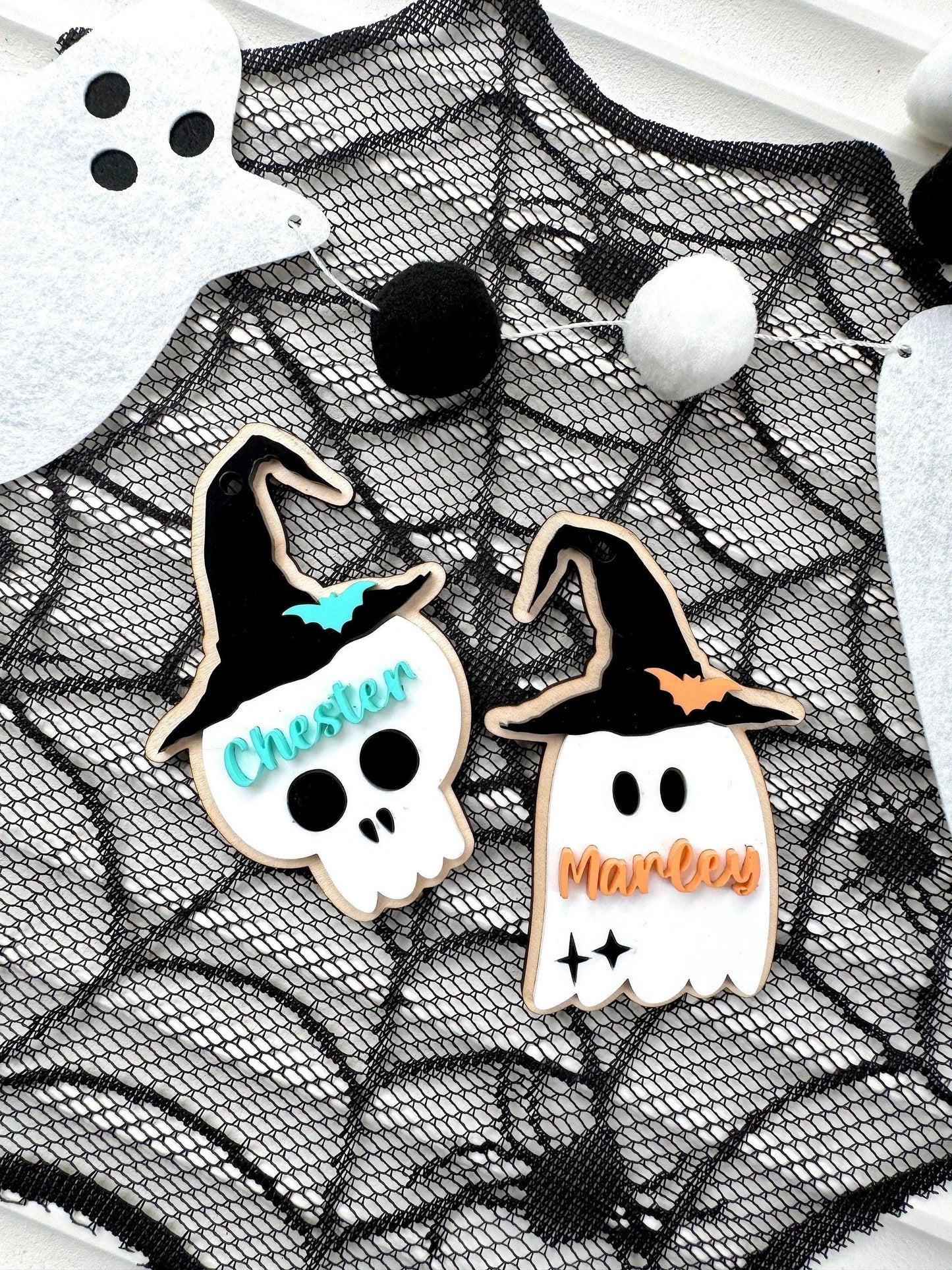 Halloween Skull & Ghost Tags