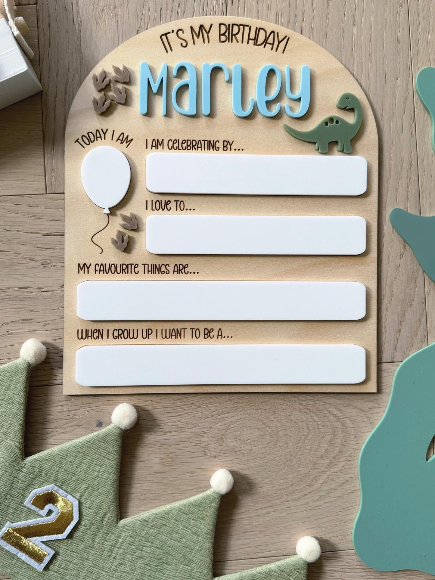 "IT'S MY BIRTHDAY" Dinosaur Birthday Board
