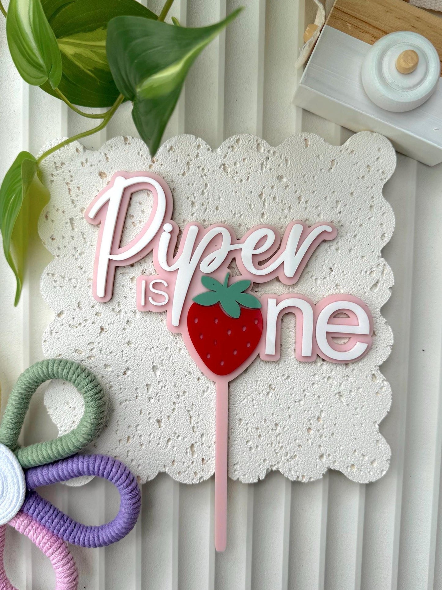 StrawBerry Birthday Cake Topper