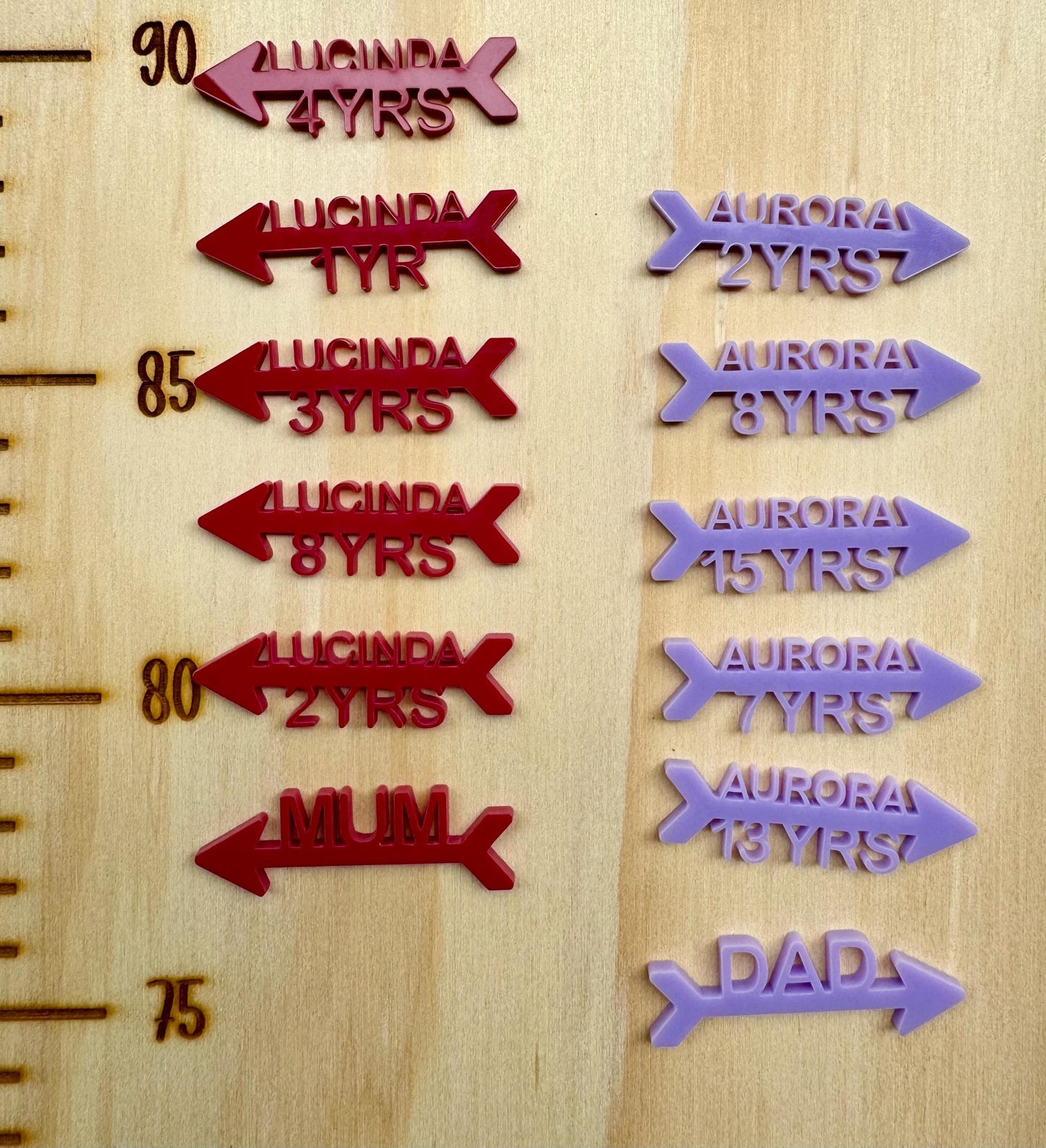 Growth Chart Markers - Acrylic