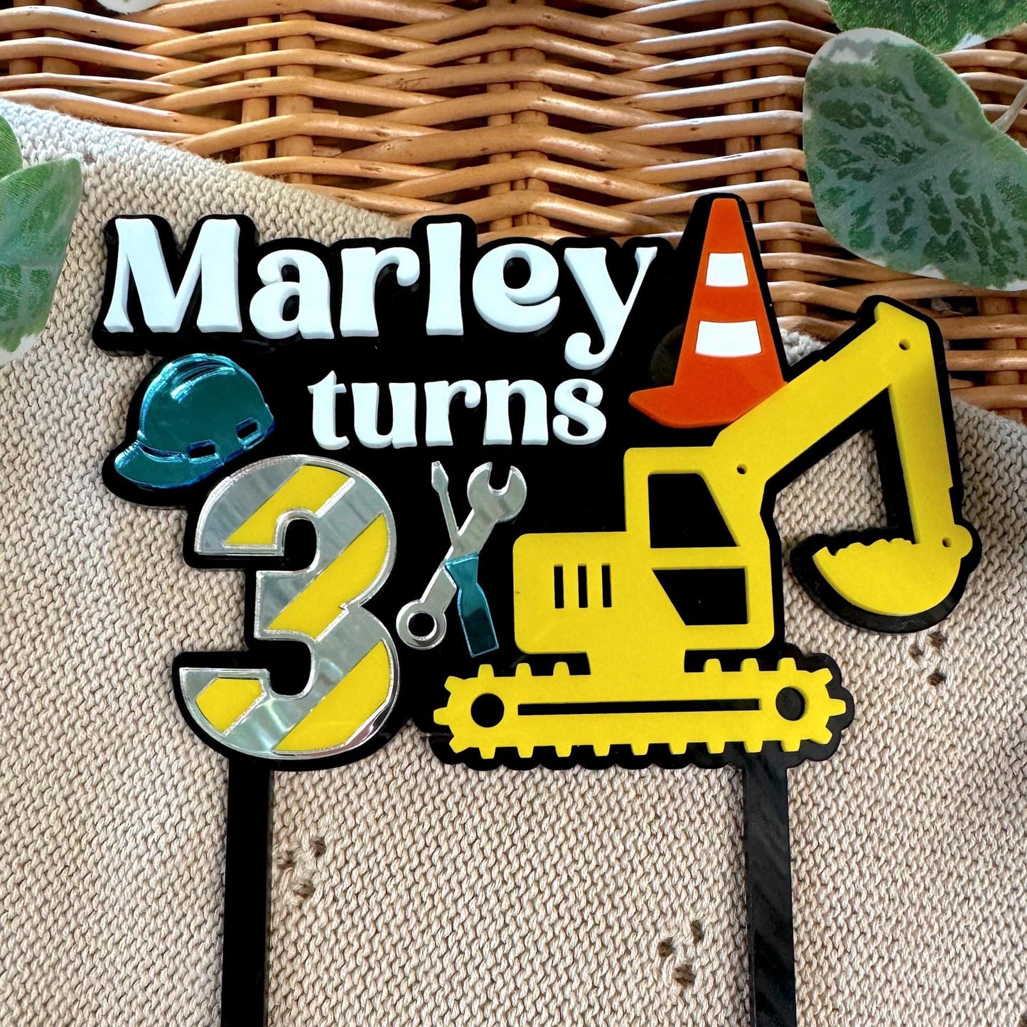 Construction Cake Topper