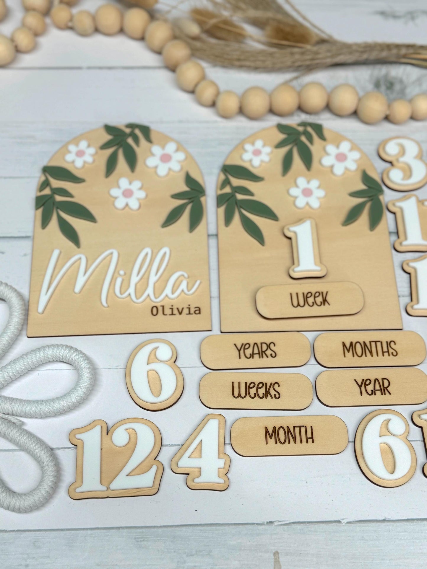 Daisy Interchangeable Baby Milestone
