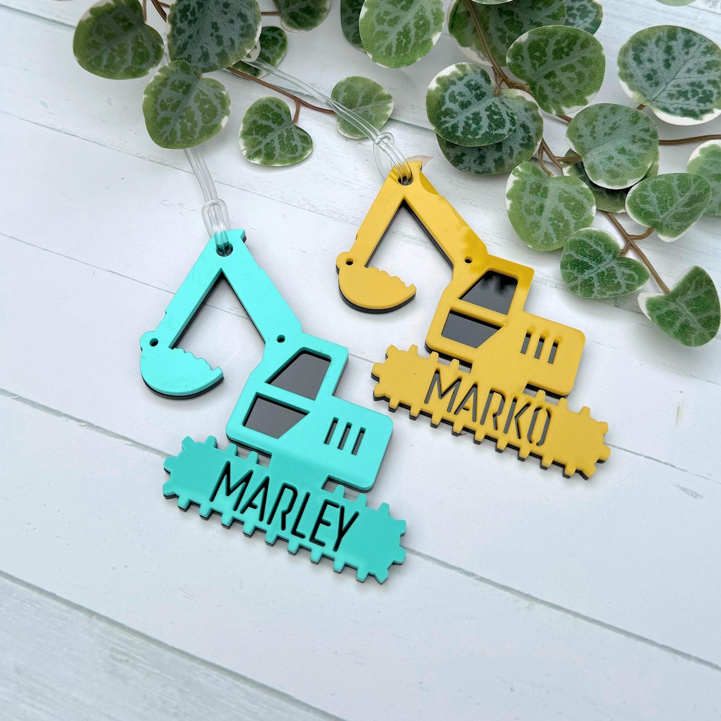 Construction Digger Bag Tag