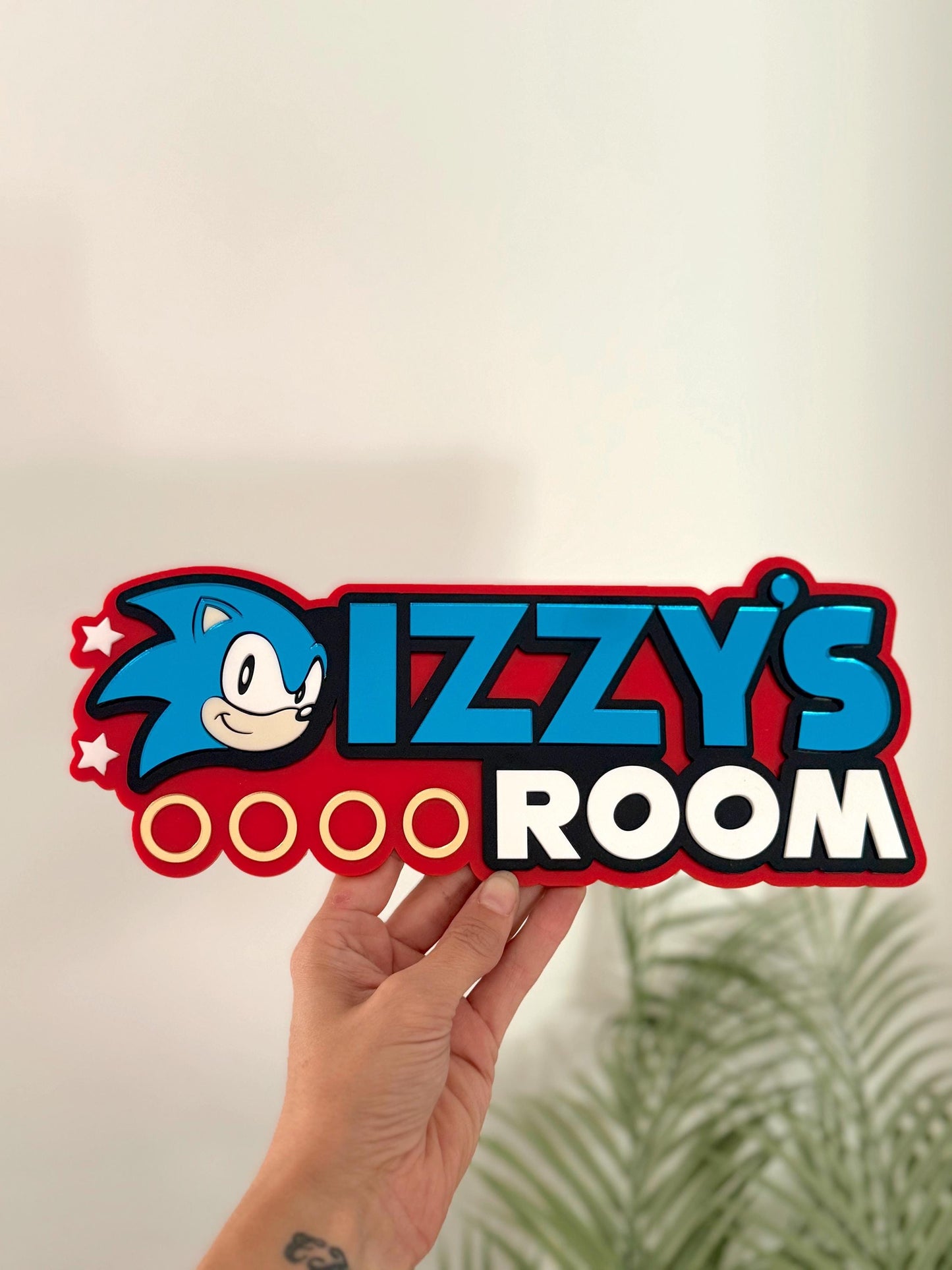 Sonic Hedgehog Name Plaque