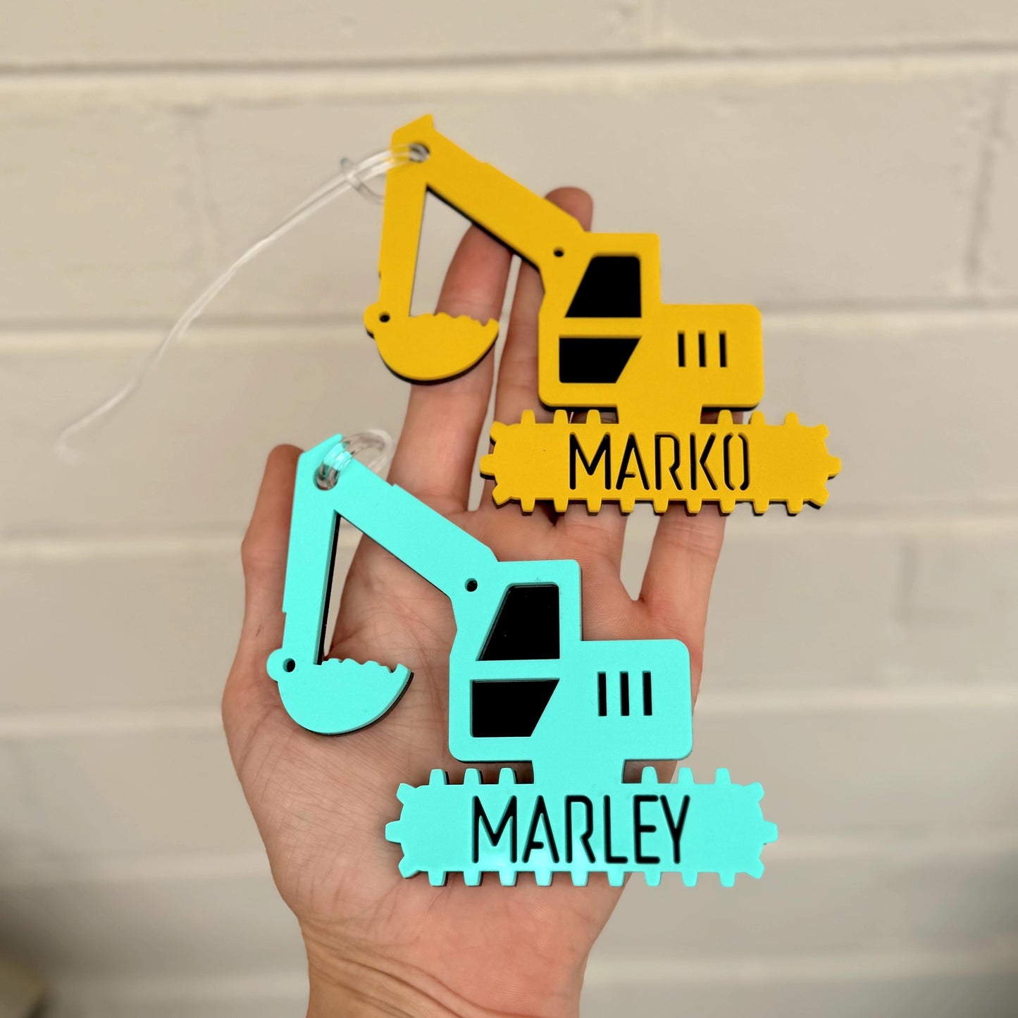 Construction Digger Bag Tag