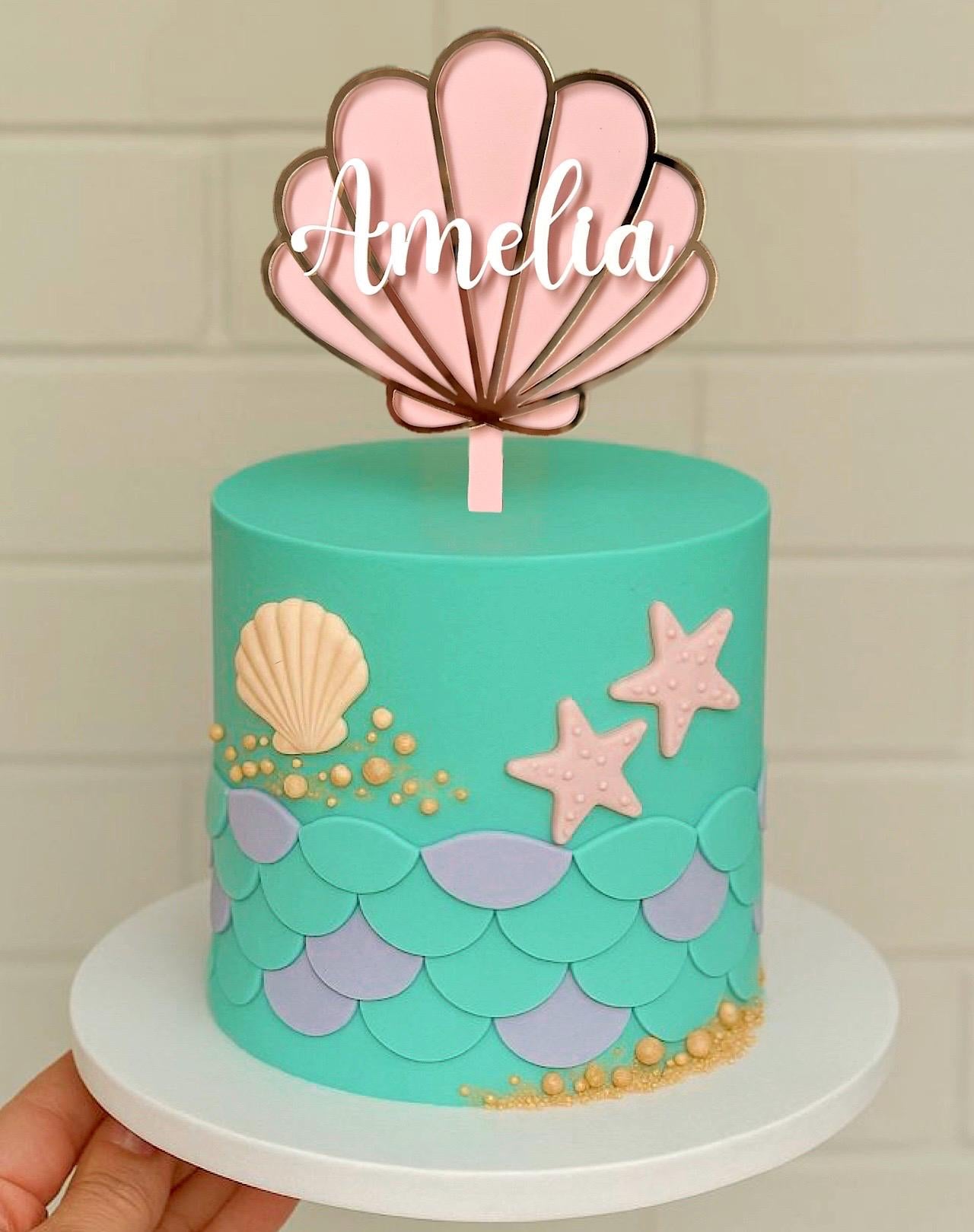Mermaid Shell Cake Topper