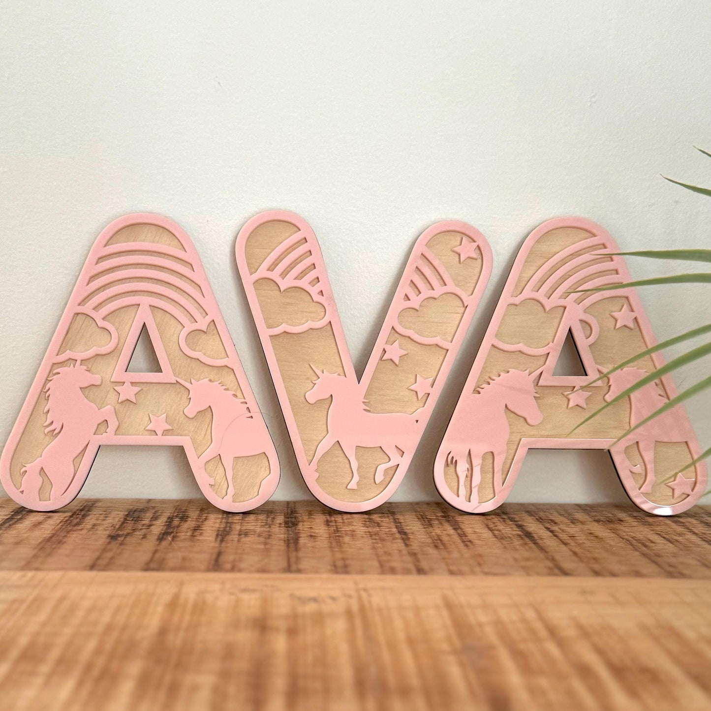 Unicorn Initial Name Plaque