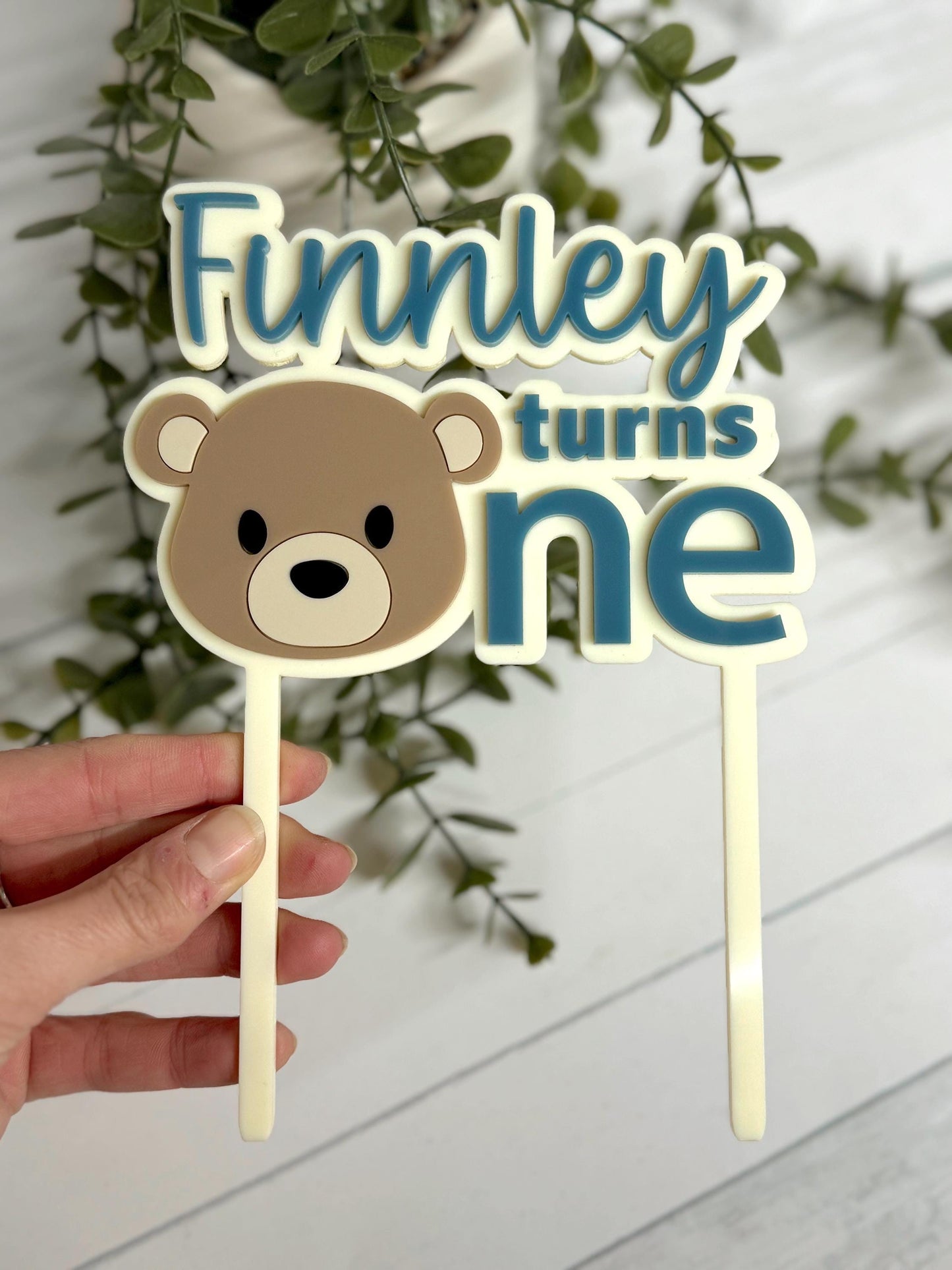 Beary First Cake Topper