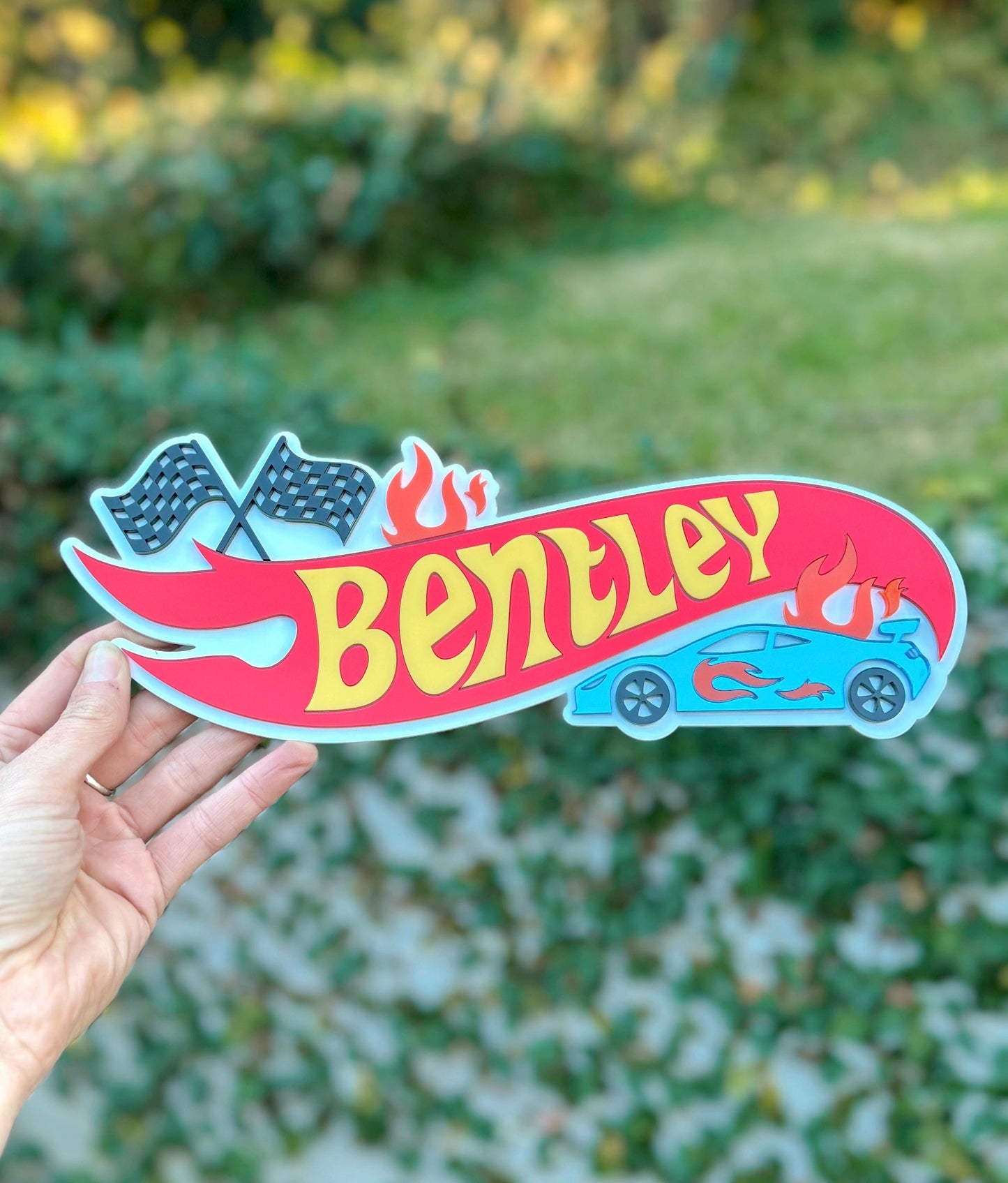 Hot Wheels Name Plaque