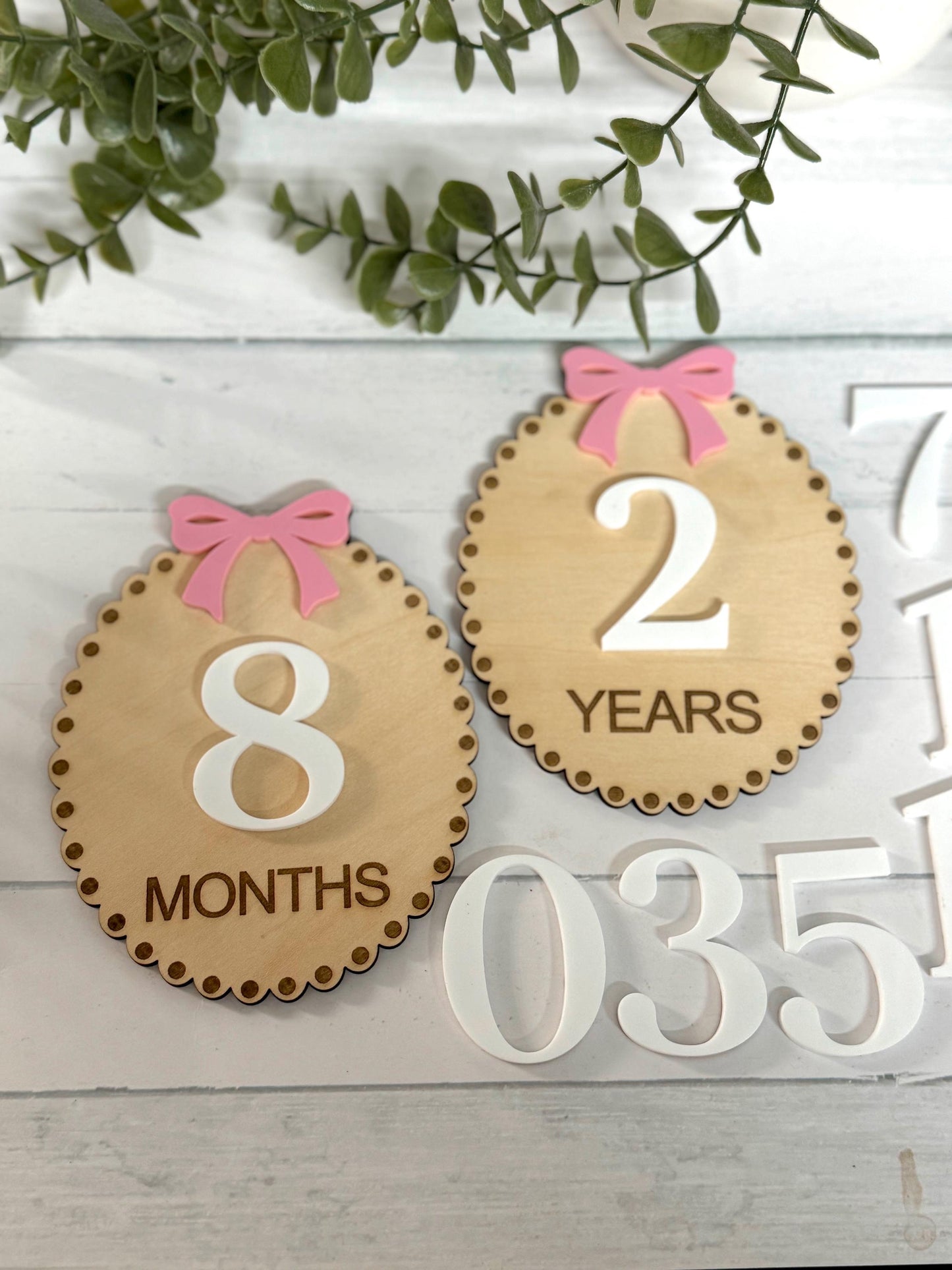 Baby Bow Announcement Set