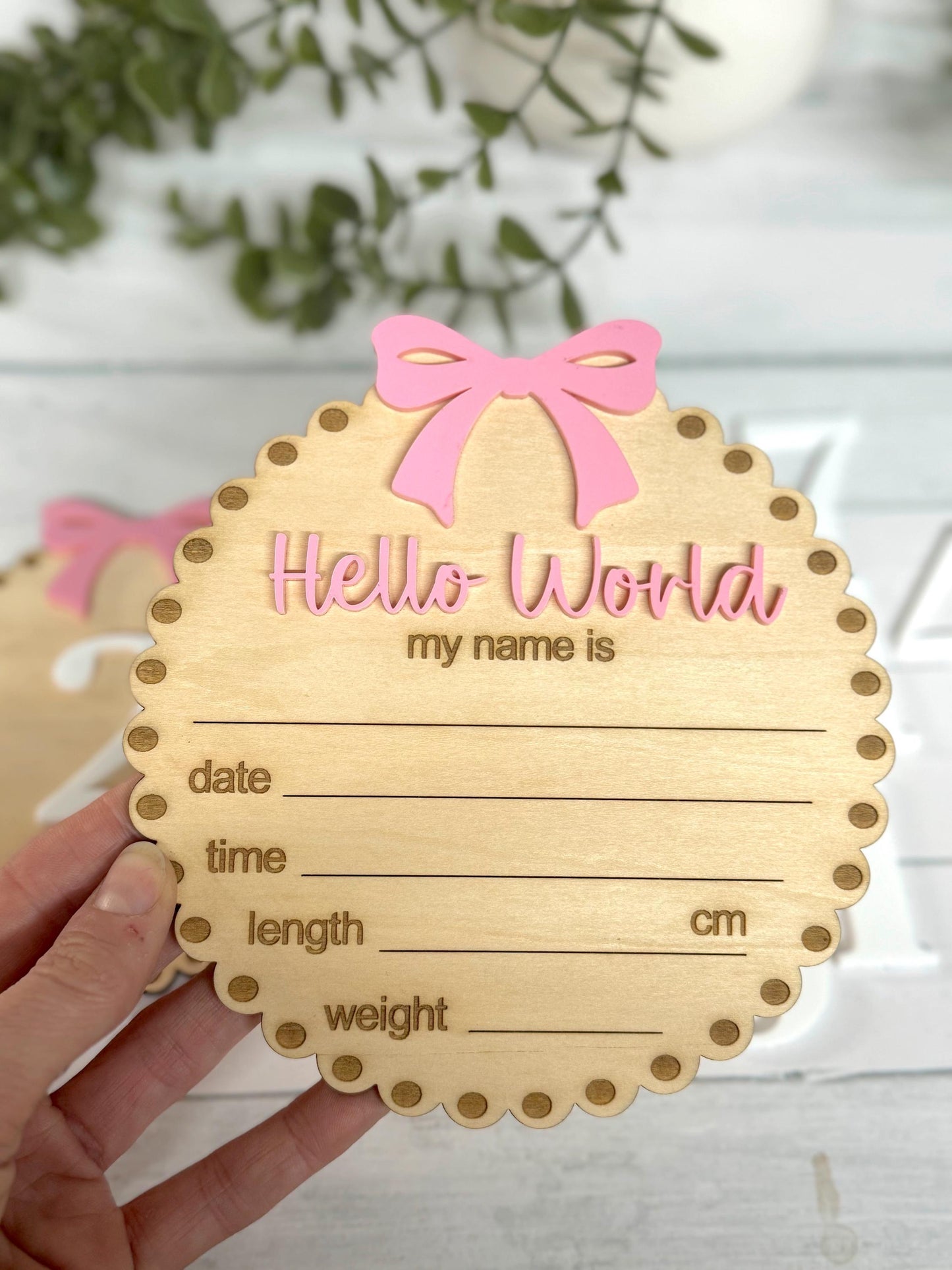 Baby Bow Announcement Set