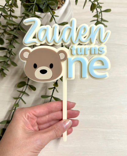Beary First Cake Topper