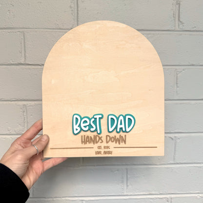 DIY Fathers Day Handprint Plaque