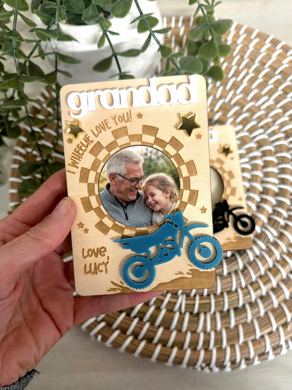 Father's Day Motorbike Photo Fridge Magnet