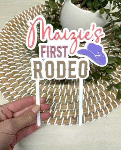 Cowgirl / Cowboy First Birthday Cake Topper