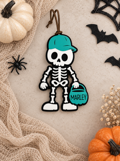 Skeleton Boo Basket Tag