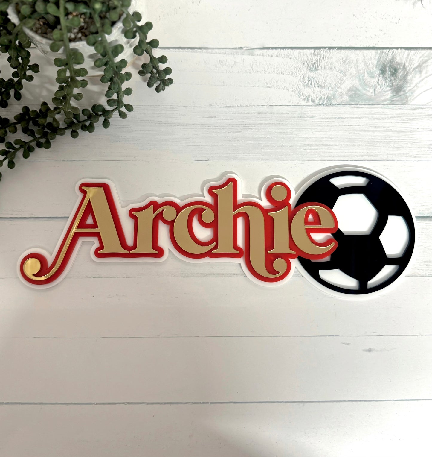 Acrylic Soccer Name Plaque