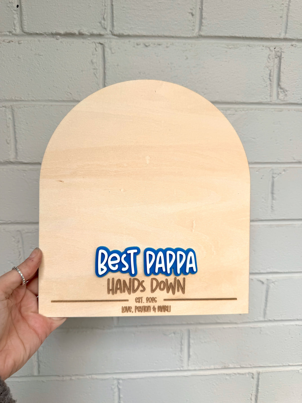 DIY Fathers Day Handprint Plaque