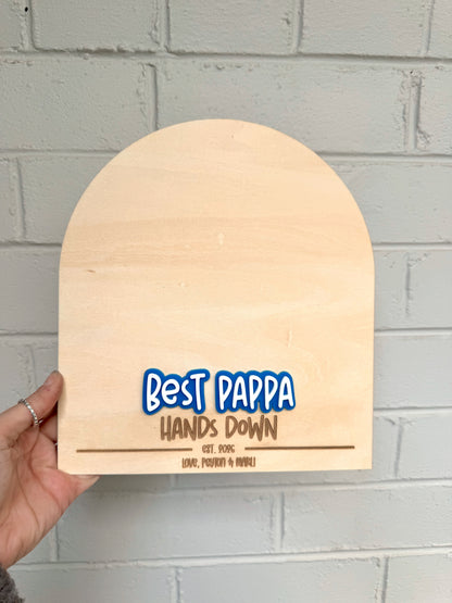DIY Fathers Day Handprint Plaque