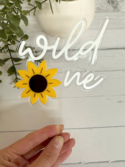 Sunflower Wild One Cake Topper
