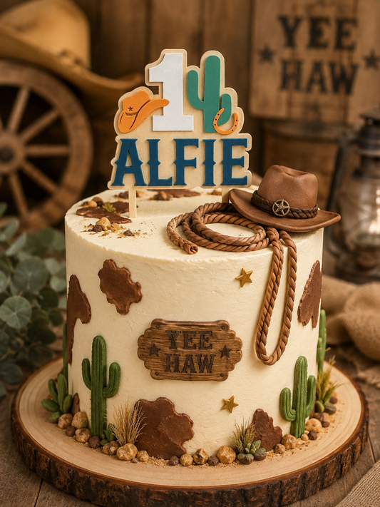 Personalised Cowboy Cake Topper