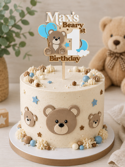 Beary First Birthday Cake Topper