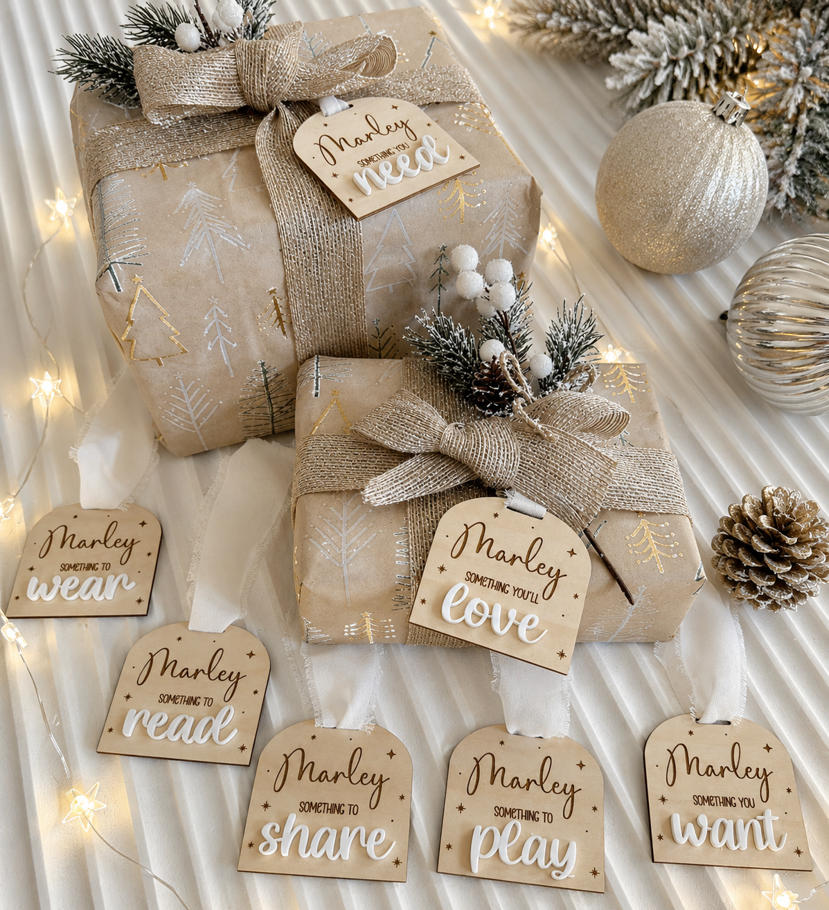 Mindful Christmas Gift Tags - Arched