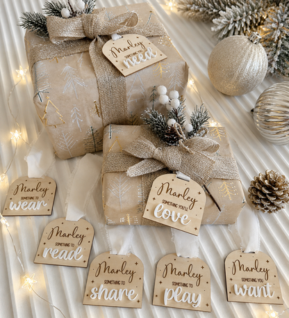 Mindful Christmas Gift Tags - Arched