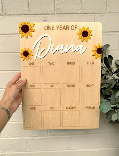 Sunflower First Birthday Board