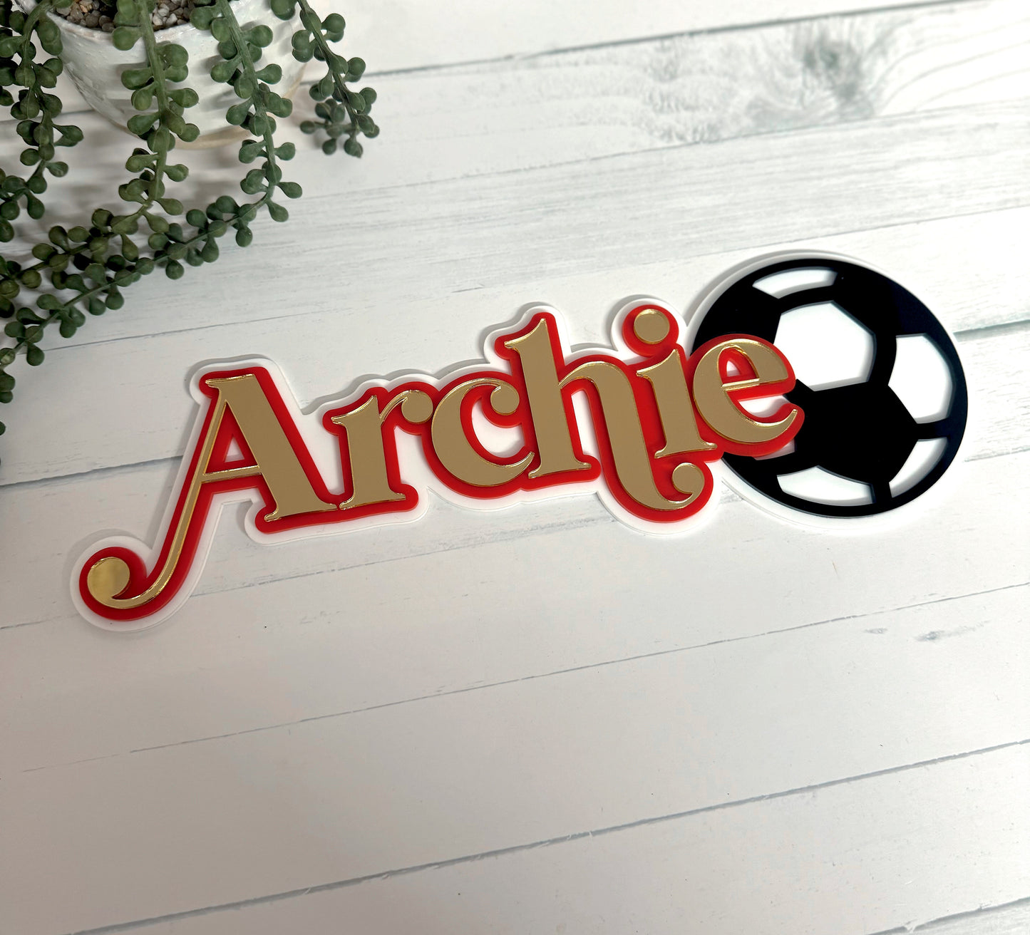 Acrylic Soccer Name Plaque