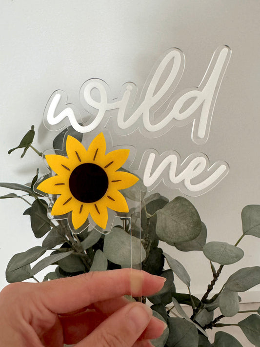 Sunflower Wild One Cake Topper