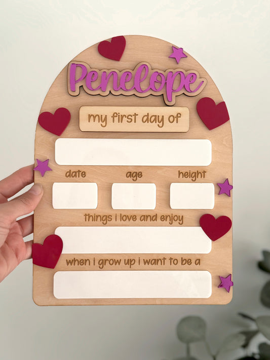 Love Heart Back to School Board - Medium/ Large