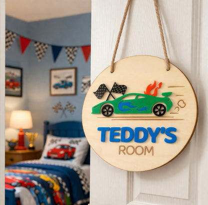 Racing Car Room Plaque