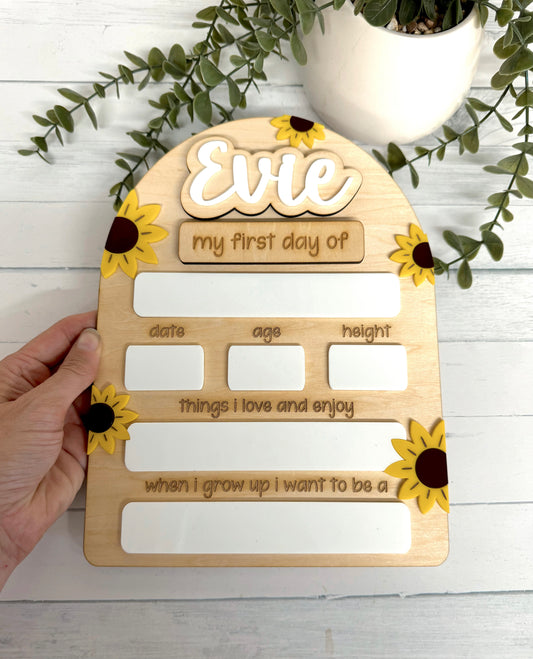 Sunflower Back to School Board