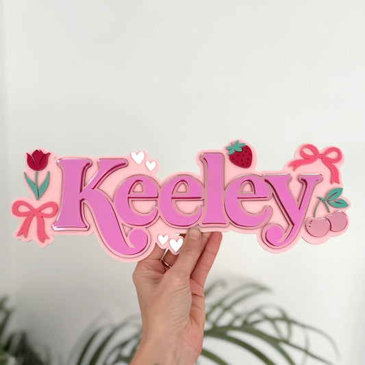 Coquette Name Plaque