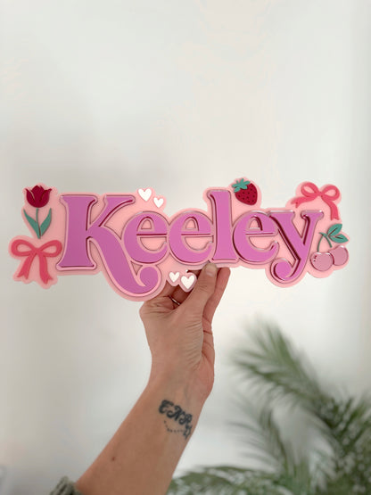 Coquette Name Plaque