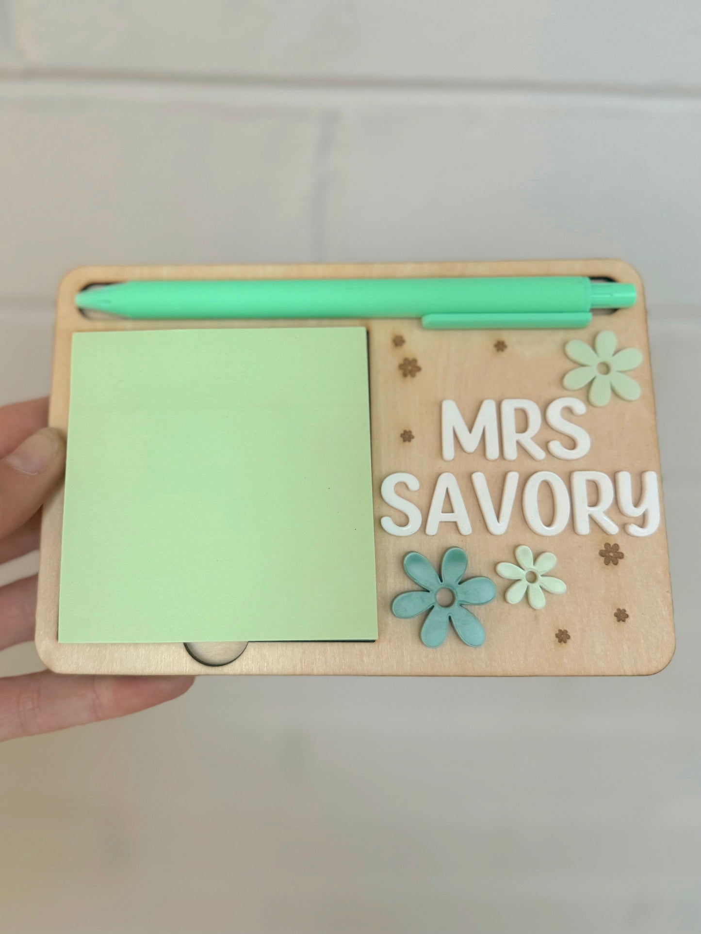 Personalised Post It Note Holder - Daisy