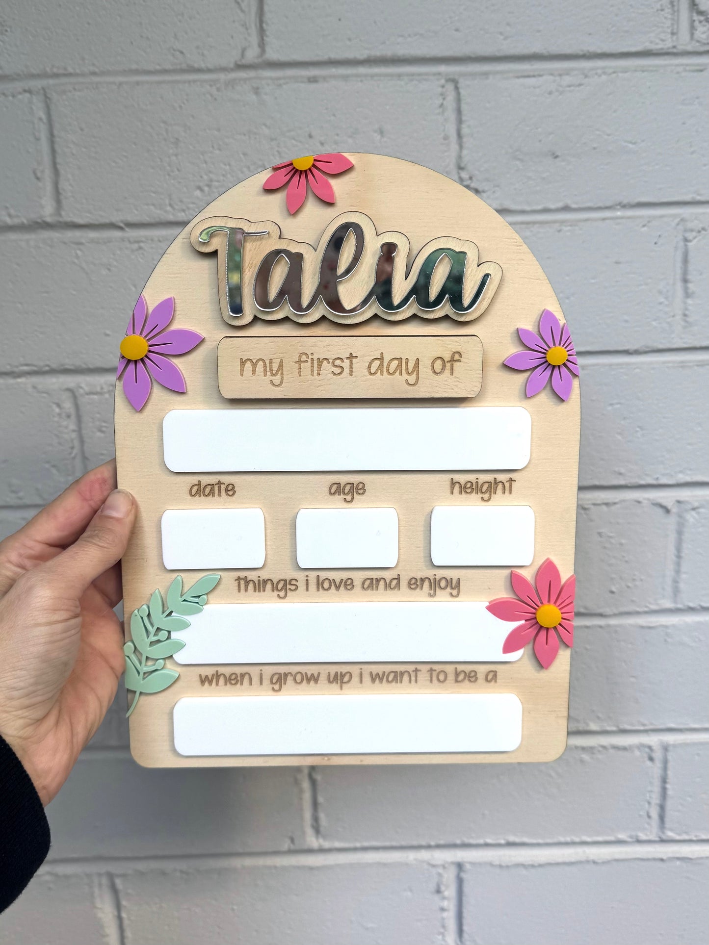 Flower Back to School Board - Medium/ Large