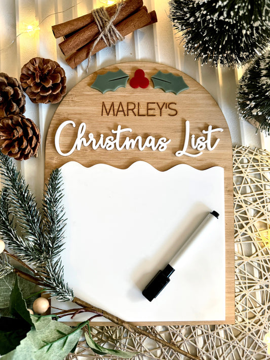 Christmas Wishlist Dry Erase Sign