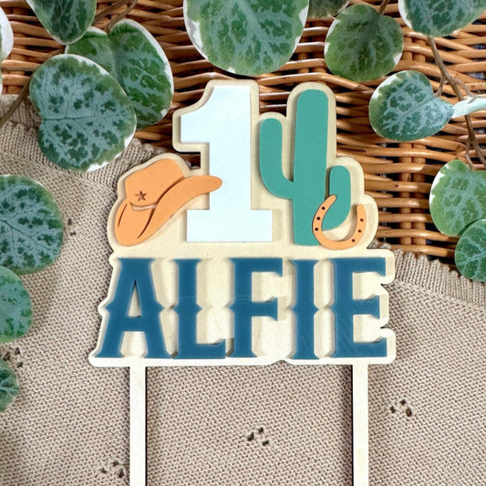 Personalised Cowboy Cake Topper