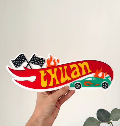Racing Car Name Plaque